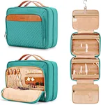 This wash bag is designed with 4 toiletry storage compartments and a special jewelry compartment; you can easily put your wash products and jewelry separately to make your journey organized.